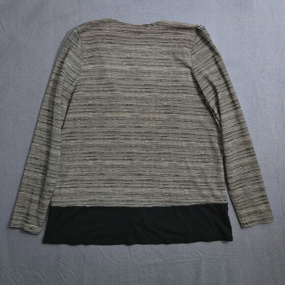 J.Jill Wearever Women XS Black White Striped Open Front Cardigan Stretch - Picture 2 of 11